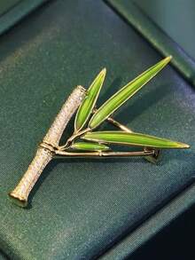 1pc Vintage Exquisite Bamboo Brooch, Simple Fashion Clothing Accessory, Versatile Clothing Pin - Multicolor - View 9
