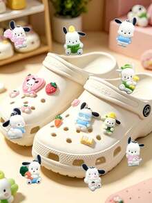 Sanrio 5/10/20件組生日派對裝飾，可愛圖案創意螢光鞋飾套組，夜間發光，適用於沙灘包、洞洞鞋、涼鞋，PVC材質，可用作鞋飾、鞋掛飾、洞洞鞋配件，隨機款式軟橡膠鞋飾可愛鞋花 - 查看 3