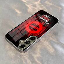 24-Stunden-Versand aus Deutschland |   "Never Give Up" Red & Black Pattern New Electroplated Glass Case mit Anti-Stain, Camera Protection & Shockproof – kompatibel mit Apple  11/12/13/14/15/16/17 Pro Max/Plus/SE/Air – Perfektes Geschenk – für Samsung Galaxy S21/S22/S23/S24/S25 Ultra - 1 Stück Bildfarbe - Übersicht 3