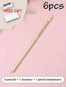6-192pcs Custom Engraved Name/Text Pencils, Personalized Sketch Pencils,Customized Name Bulk Pencils,Customizable Golf Pencils With Erasers,Erasable Pencils,Fun Pencils,For Wedding,Birthday Gifts,Party Favor,For Classroom,Office, Reward - Style B - View 10