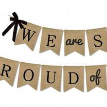 Burlap We are So Proud of You 2023 Graduation Party Decoration Backdrop - inicial - Ver 3