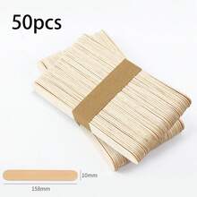 50pcs Natural Wood Colored Craft Sticks, Multi-Purpose Wooden Sticks For DIY Crafts, Home Art Projects, Classroom Art Supplies - A - View 8
