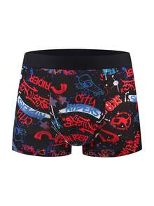 10pcs/Pack Random Mix Print Pattern Men's Boxer Briefs, Comfortable Boxer Shorts, High Elastic Mid-Rise Athletic Underwear, Stylish Men's - Multicolor - View 10