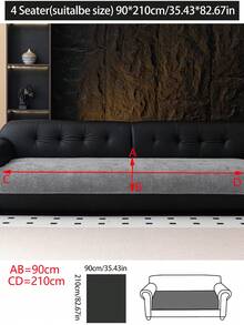 1pc All-Season Universal Sofa Cushion Cover, Modern Minimalist Non-Slip Sofa Seat Cover, Dust-Proof, Stain-Resistant, Machine Washable & Hand Washable Sofa Cover Cloth, Dark Gray, Fresh & Fashionable, Soft, Non-Fading, Non-Shedding, Bedroom Decor, Pet-Friendly Protective Cover, Adjustable Corner Sofa Cover Suitable For Bedroom, Office, Living Room Combination Furniture, L-Shaped Sofa And 1234-Seater Sofa - Dark Grey - View 13