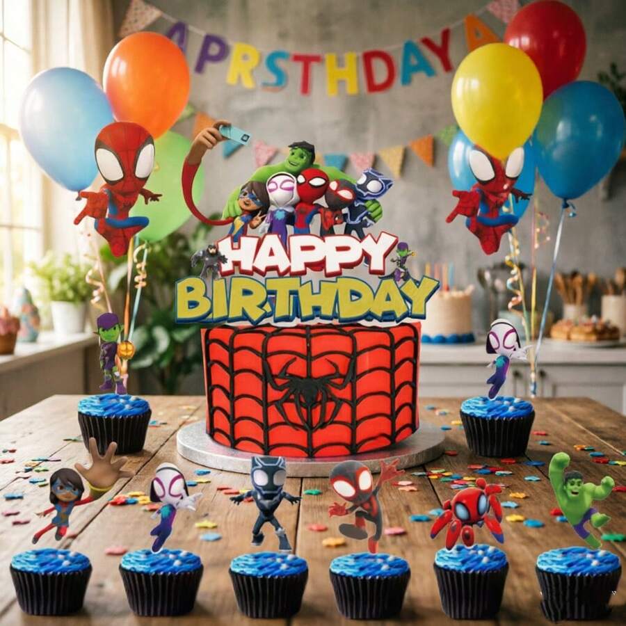 1 pieza Nuevo Adorno para Pastel con Tema de para Decoración de Fiesta de Cumpleaños - Multicolor - Ver 1