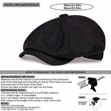 1 pieza Gorra de periódico transpirable de unicolor para hombres, boina de moda para actividades al aire libre y viajes en primavera y otoño - Multicolor - Ver 2