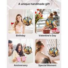 Acrylic Puzzles Suncatcher Window Hanging, 83 Pieces 7.4 Inch Sun Catcher Acrylic Puzzles Garden Decoration For Women Men Mom Birthday Gift Home Decor (Dawn Flower) - 海火龍 - 查看 8