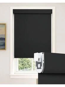 No Drill Cordless Blackout Blinds Stop Cordless Roller Shades Indoor Thermal Insulated Blinds Home, Custom Size, Blackout-Black - Star - View 1