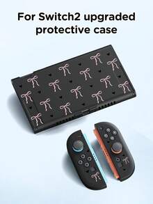 1 pieza Funda protectora y bolsa de almacenamiento con patrón de lazo lineal negro & corazón, compatible con Switch 2 (2025)/Switch OLED/Switch NS/Lite, accesorio de juego protector para la nueva Switch 2ª generación, versión con batería extendida, accesorio protector para consola de juegos, el mejor regalo para jugadores de SWITCH - Multicolor - Ver 5
