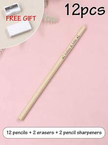 6-192pcs Custom Engraved Name/Text Pencils, Personalized Sketch Pencils,Customized Name Bulk Pencils,Customizable Golf Pencils With Erasers,Erasable Pencils,Fun Pencils,For Wedding,Birthday Gifts,Party Favor,For Classroom,Office, Reward - Style B - View 9