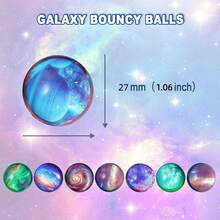 8pcs Random Galaxy Space Bouncy Balls, Space Theme Large Capacity Bouncy Balls, Christmas Gift Bag Fillers - View 3