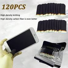120PCS Yellow Mobile Game Controller Finger Sleeve, Set, Sweat Resistant And Breathable Touch Screen Finger Sleeve - Yellow - View 7