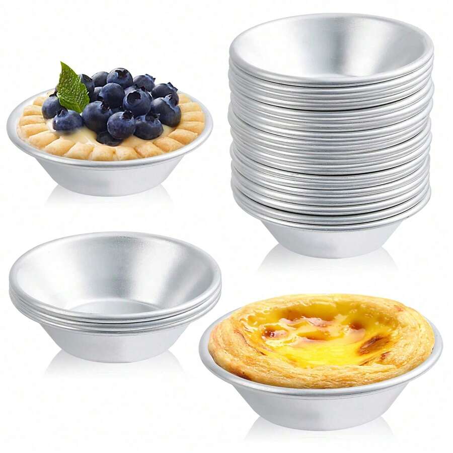 Antihaft-Tarte- und Puddingform, wiederverwendbare Backform, geeignet für Mini-Tarts und Puddings, unverzichtbares Küchen-Backwerkzeug für den Heimgebrauch - Verschiedenfarbig - Übersicht 1
