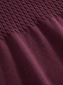GIGOGOU New Arrival Autumn/Winter Long Knitted Sweater Dress, Casual Long Sleeve Loose Knit Dress - Red Violet - View 10