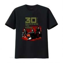 30 SECONDS TO MARS BAND A BEAUTIFUL LIE WORLD TOUR 2014 ROCK CONCERT GRAPHIC T SHIRT Vintage Washed - 黑色 - 查看 1