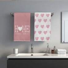 MEMNUN 2入組 粉色水彩愛心 Home Sweet Home 標語印花廚房抹布 40*60cm/45*70cm 超細纖維聚酯纖維材質 現代柔軟洗碗布 廚房巾、洗碗巾、手巾、抹布、家居裝飾、廚房裝飾 烹飪烘焙手巾 廚房配件 可機洗 清潔用品 適用於餐廳廚房、居家裝飾與禮品 全季節 - 彩色 - 查看 6
