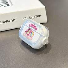 迪士尼皮克斯 Lotso AirPods Pro 保護殼 可愛彩虹雲朵草莓熊 透明防震殼 附旋轉支架 適用於 AirPods 1/2/3/4 及 Pro/Pro 2 代 適合新款 AirPods Pro 3 聖誕襪禮物 送女友 - Transparent - 查看 5