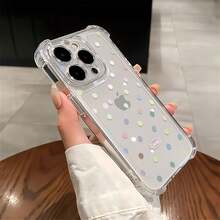 Funda de TPU con estampado de lunares pastel, compatible con Samsung, Apple, Honor, Transsion, OPPO, vivo y . Ofrece protección contra golpes y caídas. Un regalo ideal para amigos y familiares. - transparente - Ver 4