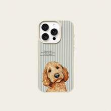 1個 TPU材質清新藍白條紋療癒黃金獵犬聖經圖案手機殼，適用於 iPhone 17 Pro Max/17/16 Pro Max/15/13/12/11/S20 FE/A15/S24/A55/Note 11/Note 12/Note 13 Pro，全包覆防震軟保護套 - 白色 - 查看 6