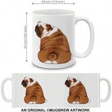 English Bulldog Look Back Taza de caf de cermica, taza de t, 11 onzas - Bulldog español mira hacia atrás - Ver 2