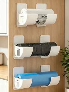 2/4pcs Trash Bag Holder, Plastic Bag Rack, Trash Bag Organizer, Portable Trash Bag Dispenser, Wall-Mounted Plastic Bag Holder, Trash Bag Bracket, Adjustable Space Kitchen Storage Rack, Practical Kitchen Gadget - Multicolor - View 2