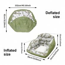 1pc Large Inflatable Water Sofa Tropical Style Seat Float With Cup Holder, Minimalist Design Pool Chair Float, Mood-Boosting Color Chair, Hammock, 3-In-1 Inflatable Pool Toy, Suitable For Pool Party, Lake, River, Ocean, Outdoor Use - Multicolor - View 8