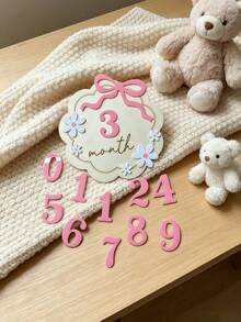 Runde Holz-Meilensteinkarten-Set für Babys, 1-12 Monate Säuglings-Wachstums-Meilenstein-Markierungen, Neugeborenen-Geburts-Erinnerungskarten, Schwangerschafts-Reise-Andenken-Anhänger, Baby-Fotografie-Requisiten, geeignet für Babyparty, Weihnachten und Neujahrs-Babygeschenke - Verschiedenfarbig - Übersicht 11