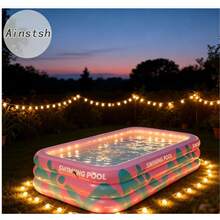 3-Layer Anti-Burst Thickened Inflatable Swimming Pool, Large Capacity Outdoor Backyard Water Play Pool, Easily Create Summer Water Park (Single Swimming Pool) - Vitality Powder - View 9