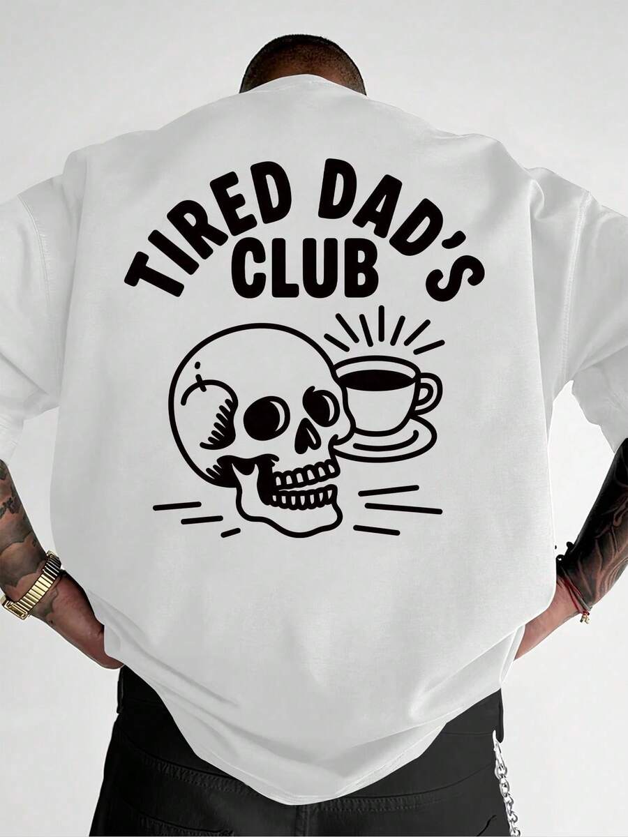 2026topsTrendy Printed Cotton T-Shirt, Creative And Fun Design, Round Neck, Pure Cotton Summer Short Sleeves, Casual Everyday Style.Tops - White - View 1