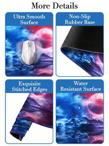 Game Mouse Pad Set, 4Pcs Large Table Pad+Wrist Mouse Pad+Keyboard Pad+Coaster, Non-Slip Rubber Base, Waterproof, Suitable For Office And Games - View 6