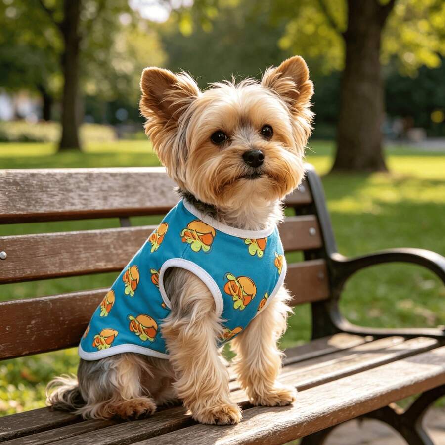 透氣快乾寵物狗T恤,輕量舒適無袖背心,適合小型犬與幼犬的夏季衣物 - 彩色 - 查看 1