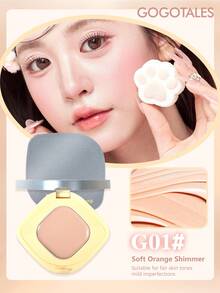 GOGO TALES GOGOTALES Solid Color Concealer, Matte Texture Suitable For Face, Covers Spots, Acne Marks, Dark Circles And Tear Troughs, Lightweight Texture Skin-Friendly, High Coverage Effect, Very Suitable For Beginners - G01# Soft Orange Shimmer - View 1