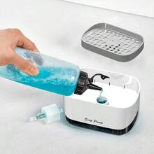 1pc 2-In-1 Soap Dispenser With Sponge Holder, Press-Type Sink Dispenser - Multicolor - View 10