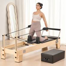 Pilates Reformer Machine, Wooden Pilates Workout Equipment For Home Gym Studio Use, Pilates Bed With Dual Resistance- Spring & Cord, Reformer Set With Sitting Box, Up To 400 LBS - 400 Lbs - View 9