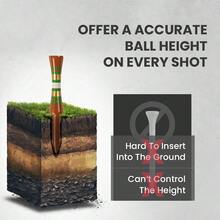 FINGER TEN golftees i bambu, 1 1/2, 1 3/4 och 2 tum, 30-pack, starka färger med ränder och jämn höjd, golftillbehör för range och banövning - Brun - Visa 3