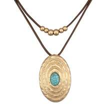 S Design, Sweater Chain, Handmade Jewelry - Necklace With Chunky Bohemian Pendant - View 9