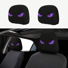 2pcs Red Eye Car Headrest Covers - Fits All Vehicles, Easy Installation - Fun Interior Decor For Male/Female Drivers & Passengers - Durable Fabric With Eye-Catching Print, Car Seat Headrest Protectors - Multicolor - View 7