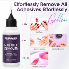 20ml Nail Glue Remover Acetone Free Mild Multifunctional Nail Tips Remover Quick and Easy Action Gel Remover. - Kit de pegamento y removedor - Ver 5