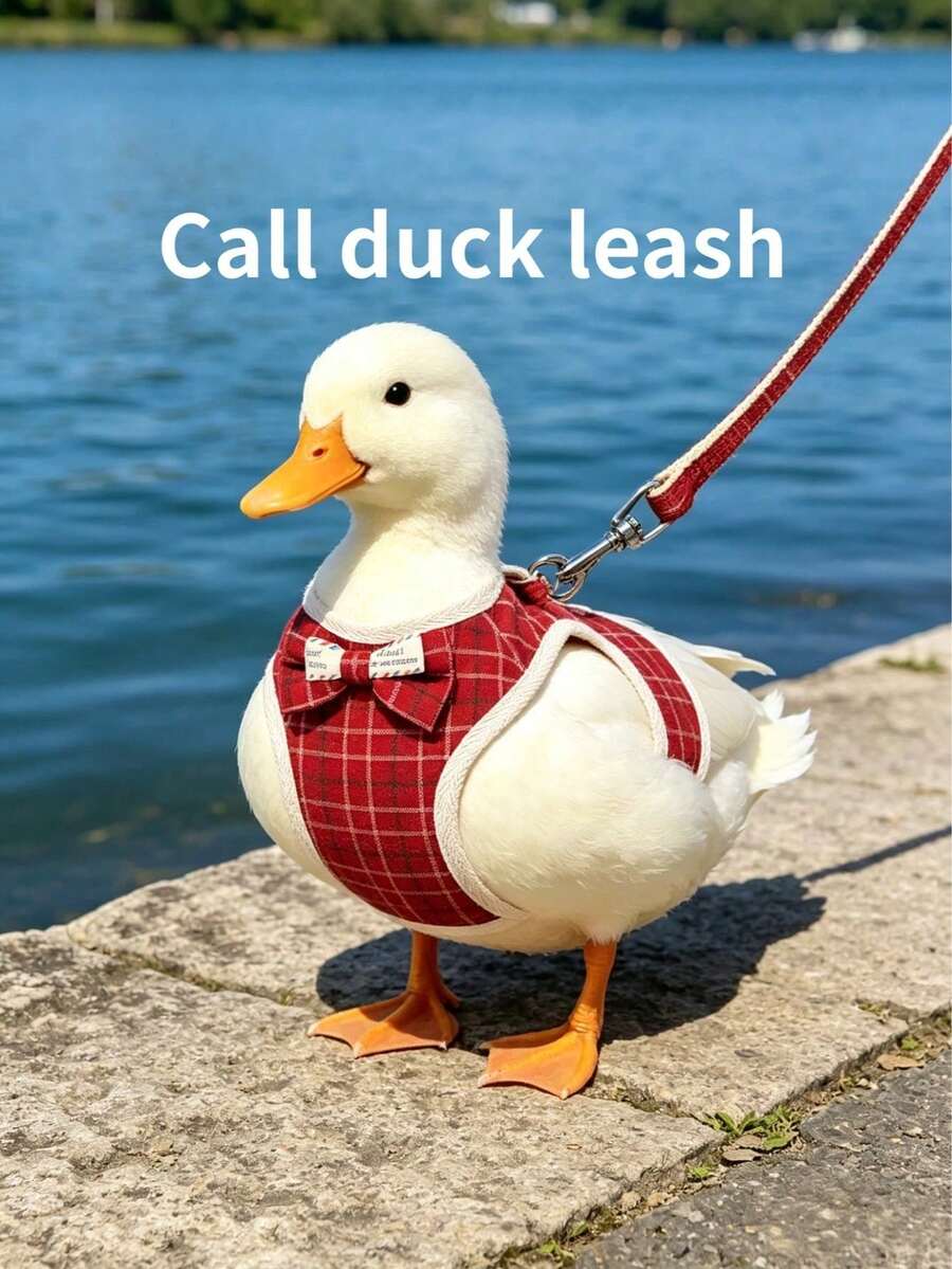 1 pieza Ropa ajustable para patitos con correa, accesorio esencial para mascotas al aire libre para patitos machos y hembras, cuerda decorativa linda - Una pieza - Ver 1