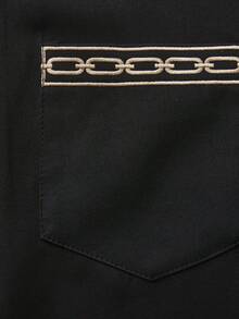 Conjunto de Kaftán para Hombre Camisa de Manga Larga Bordada Cuello Redondo y Pantalones Casuales 2 Piezas Estilo Africano Adecuado para Festivales, Regalos, Negocios - Negro - Ver 7