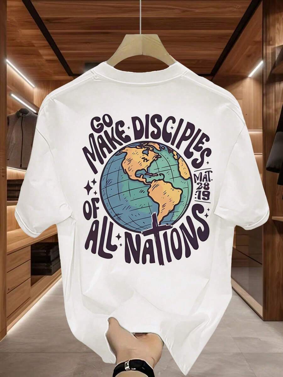 Camiseta de Misión, Promoviendo la Paz y la Unidad Mundial, Transmitiendo Energía Positiva - Blanco - Ver 1