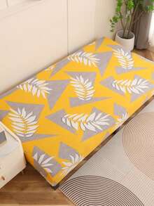 Elastic Sofa Bed Cover, Yellow Leaf Print, Armless Sofa Cover, Protective Cover, Machine Washable, Simple Home Decoration - Yellow - View 6