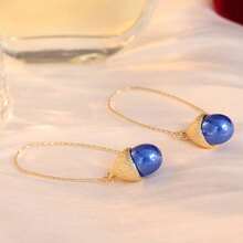 Pendientes elegantes de gota para mujer, pendientes elegantes vintage para mujer, joyería de moda vintage, accesorios diarios - Dorado - Ver 3