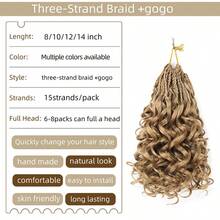 8-12inch Short Curly Crochet Hair For Women, Pre Twisted Pre Looped Synthetic Braiding Hair Extensions - Multicolor - View 4