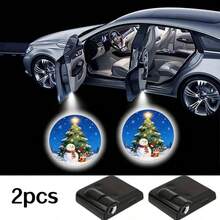 2入組無線汽車車門歡迎燈，安裝簡單，電池供電（不含電池），適用於福斯、奧迪及其他車型，時尚汽車裝飾 - 亮黑款 - 查看 24