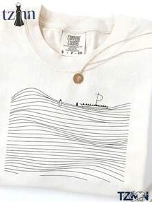 Minimalist. 100% Cotton. 1pac Elegant Women's Shirt, Y2K Short-Sleeved Round Neck Top, Casual Style, Natural Design, Comfortable, Simple, Elegant, For Work And Vacation, Versatile Vintage Style Top, Local Delivery. Spring Summer Top - 白色 - 查看 1
