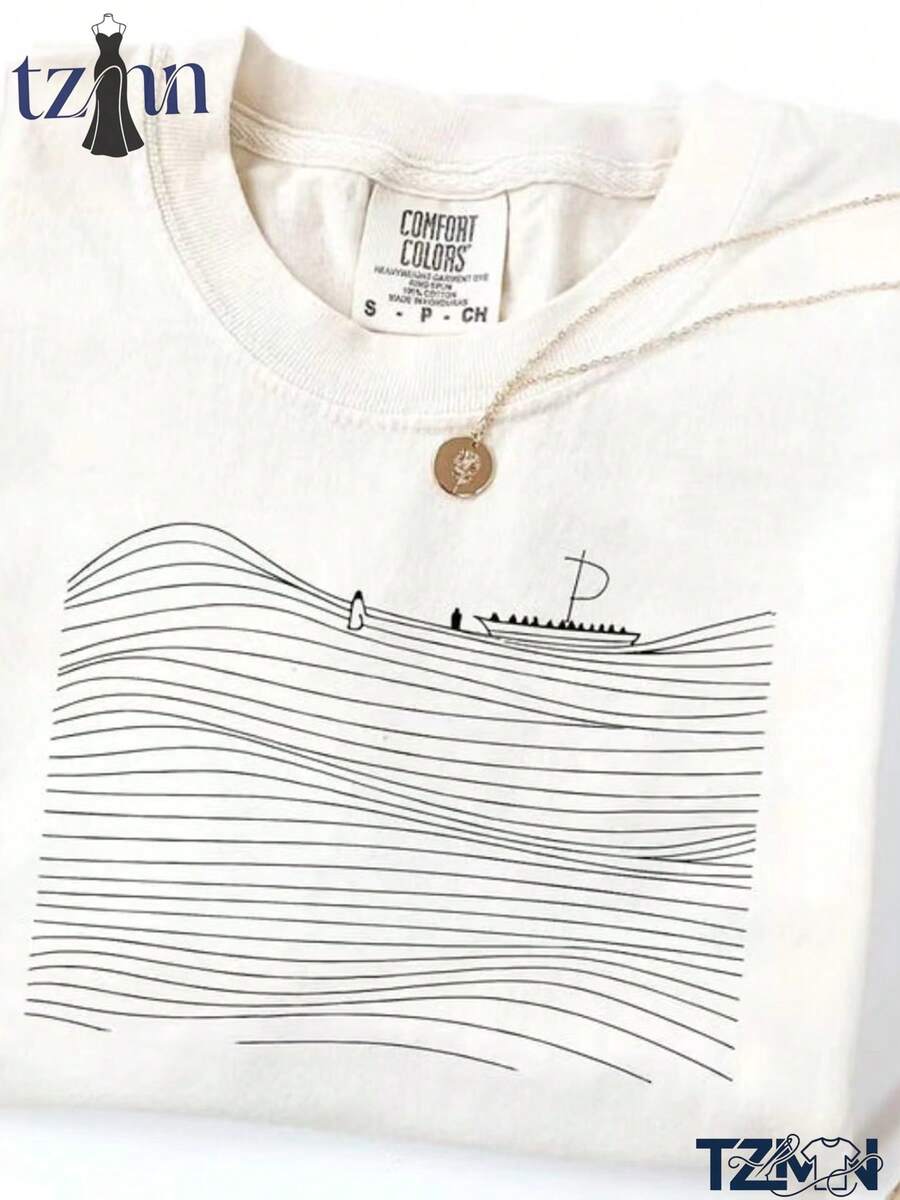 Minimalist. 100% Cotton. 1pac Elegant Women's Shirt, Y2K Short-Sleeved Round Neck Top, Casual Style, Natural Design, Comfortable, Simple, Elegant, For Work And Vacation, Versatile Vintage Style Top, Local Delivery. Spring Summer Top - 白色 - 查看 1