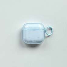 Fashion Simple Blue And Yellow And Orange And Rose Red Four-Color Transparent Earphone Cover Case For AirPods 1 2 3 4 Pro Pro2 Pro3 - Baby Blue - View 7