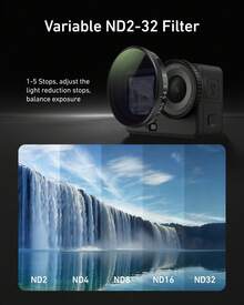 TELESIN 濾鏡套組適用於 Osmo Action 6 CPL ND8 ND16 ND32 鏡頭套組，CPL UV VND 2-32 鏡頭濾鏡套件，黑色柔光 1/4 濾鏡，減光污染濾鏡 HD 光學玻璃多層鍍膜濾鏡創作者組合 - 查看 7
