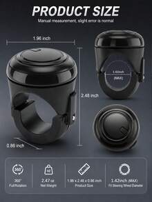 360°旋轉方向盤旋轉鈕，附金屬滾珠軸承，符合人體工學單手控制汽車方向盤輔助把手，輕鬆轉向 - 適用於汽車、卡車、SUV的通用款 - 方向盤助力球 - 查看 11